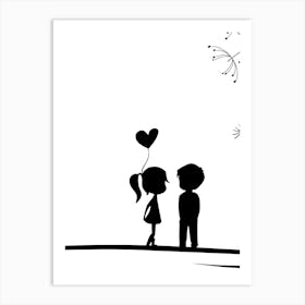 Cute Couple Art Print