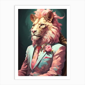 Lion In A Suit 4 Art Print