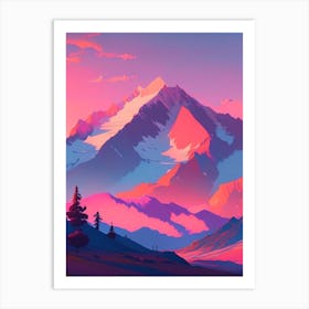 The Rocky Mountains Dreamy Sunset 3 Art Print
