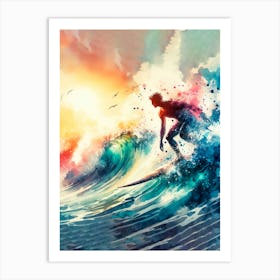 Surfer On The Wave Art Print