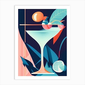 French Pearl Pop Matisse Cocktail Poster Art Print