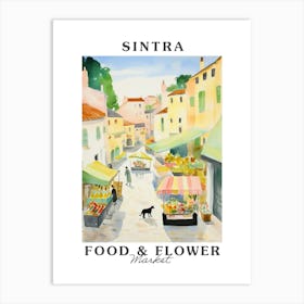 Food Market With Cats In Sintra 1 Poster Art Print