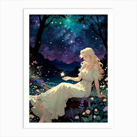 Girl In The Forest 6 Art Print