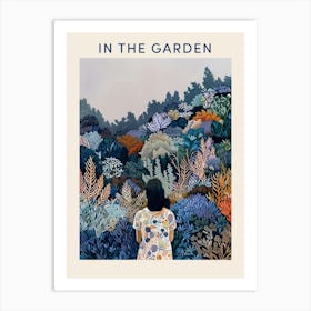 In The Garden Poster Blue 6 Art Print