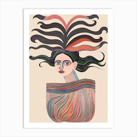 A Woman With A Headdress Art Print