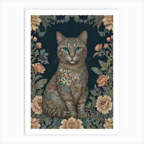 william morris Cat art Art Print