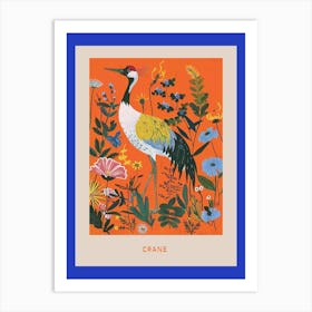 Spring Birds Poster Crane 3 Art Print