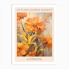 Autumn Flower Market Poster London 2 Art Print