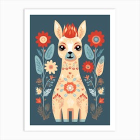 Baby Animal Illustration  Llama 4 Art Print