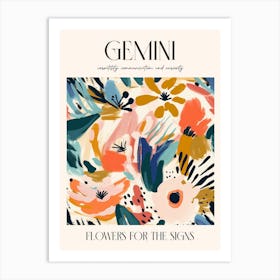 Flowers For The Signs Gemini 1 Zodiac Sign Art Print