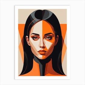Woman Portrait Minimalism Geometric Pop Art (22) Art Print