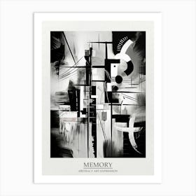 Memory Abstract Black And White 2 Poster Art Print