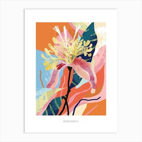 Colourful Flower Illustration Poster Bergamot 2 Art Print