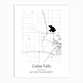 Cedar Falls,United States Minimalist Map Art Print