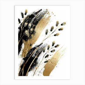 Black And Gold Abstract Painting 12 Art Print