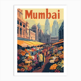 Aihrgdesign A 1970s Inspired Travel Poster For Mumbai Art Print