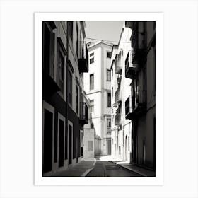 Lisbon, Portugal, Photography In Black And White 1 Art Print