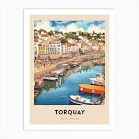 Devon Vintage Travel Poster Torquay Art Print