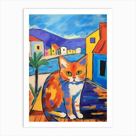 Painting Of A Cat In Limassol Cyprus 2 Art Print
