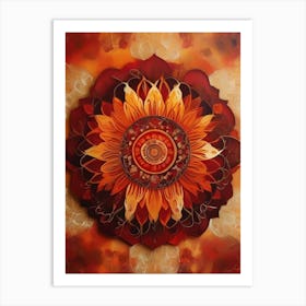 Distinctive boho art.Golden Harvest Mandala.10 Art Print