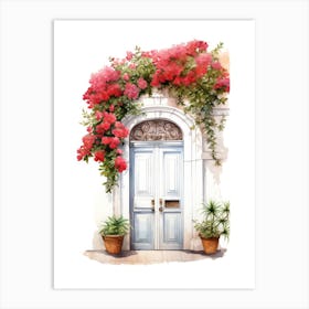 Cadiz, Spain   Mediterranean Doors Watercolour Painting 3 Art Print
