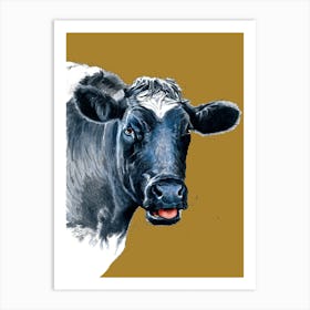 The Cow On Burnt Gold Art Print