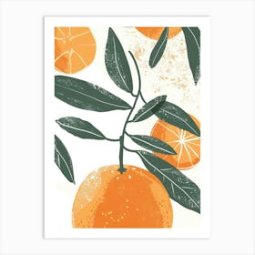 Tangerines Close Up Illustration 3 Art Print