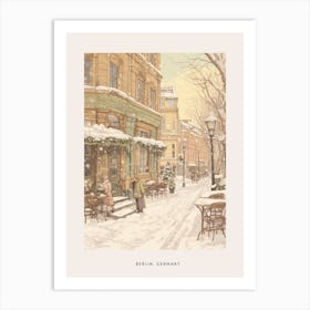 Vintage Winter Poster Berlin Germany 1 Art Print