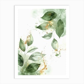 Watercolor Leaves 15 Art Print