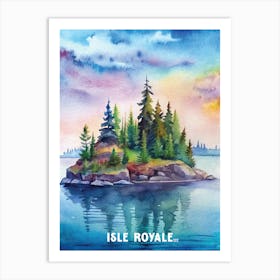 Isle Royale National Park Watercolor Painting Art Print