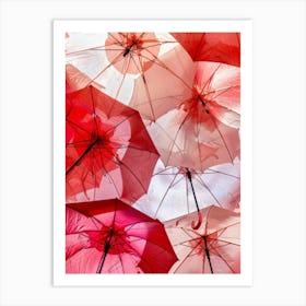 Red Umbrellas Art Print