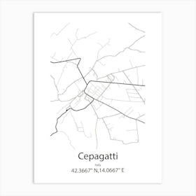 Cepagatti,Italy Minimalist Map Poster