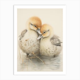 Cute Duckling Illustration 4 Art Print