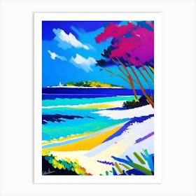 Mauritius Beach Colourful Painting Tropical Destination Art Print