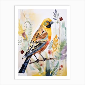 Bird Painting Collage Yellowhammer 2 Art Print