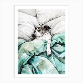 Dog In Bed animal Dog's life Art Print