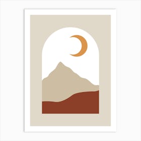 Mountain And Moon Art Print