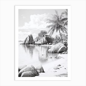 A Horse Oil Painting In Anse Cocos, Seychelles, Portrait 1 Art Print