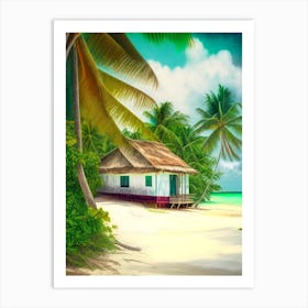 Little Corn Island Nicaragua Soft Colours Tropical Destination Art Print