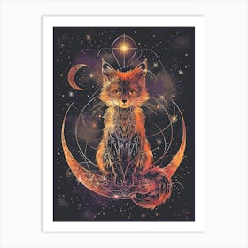 Fox On The Moon 1 Art Print