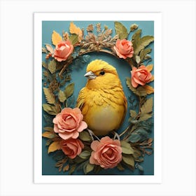 Bird In A Wreath Art Print