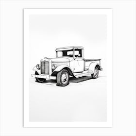 Ford Model T Line Drawing 11 Art Print