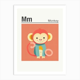 Animals Alphabet Monkey 3 Art Print