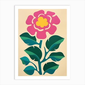 Cut Out Style Flower Art Rose 1 Art Print