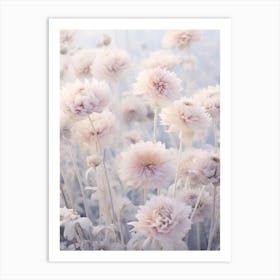 Frosty Botanical Scabiosa 3 Art Print