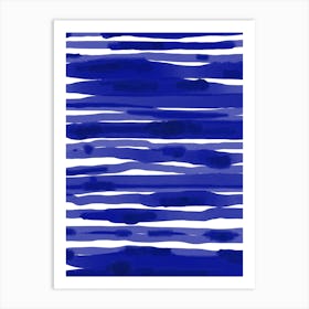 Blue Yves Klein Watercolour Abstract Lines Art Print