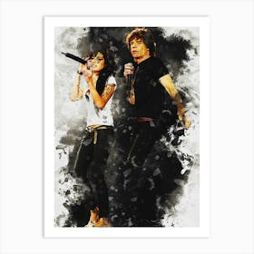Smudge Of Amy Winehouse & Mick Jagger Art Print