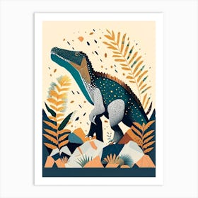 Majungasaurus Terrazzo Style Dinosaur Art Print