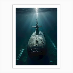 Submarine In The Ocean-Reimagined 25 Art Print