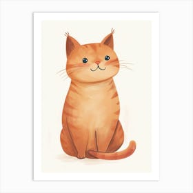 Exotic Shorthair Cat Clipart Illustration 2 Art Print